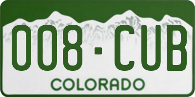 CO license plate 008CUB