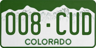 CO license plate 008CUD