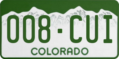 CO license plate 008CUI