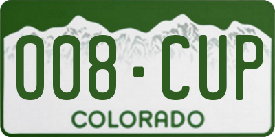CO license plate 008CUP