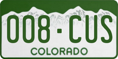 CO license plate 008CUS