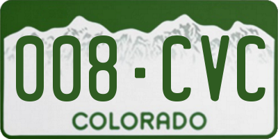CO license plate 008CVC