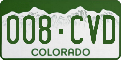 CO license plate 008CVD