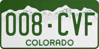 CO license plate 008CVF