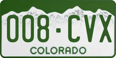 CO license plate 008CVX