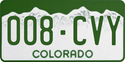 CO license plate 008CVY
