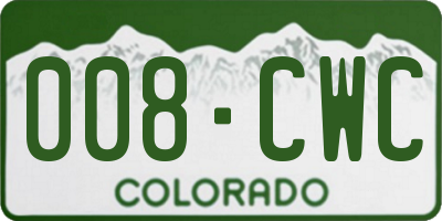CO license plate 008CWC