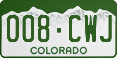 CO license plate 008CWJ