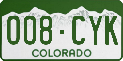 CO license plate 008CYK