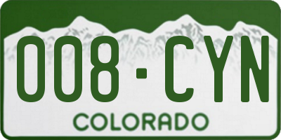 CO license plate 008CYN