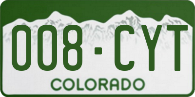 CO license plate 008CYT