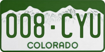 CO license plate 008CYU