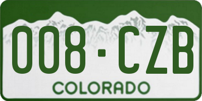 CO license plate 008CZB