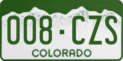 CO license plate 008CZS