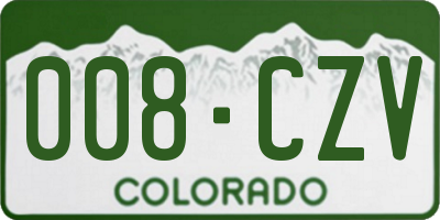 CO license plate 008CZV