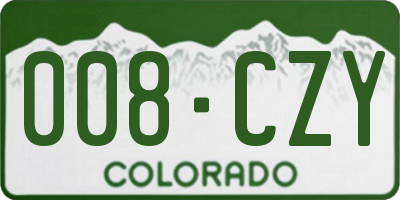 CO license plate 008CZY
