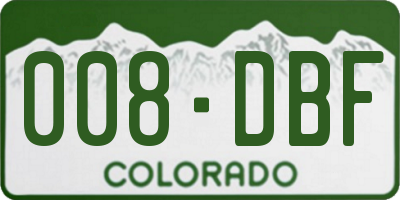 CO license plate 008DBF