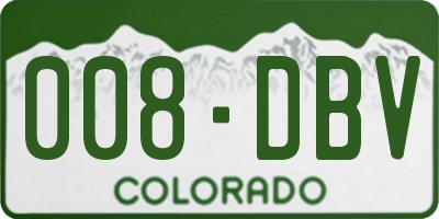 CO license plate 008DBV