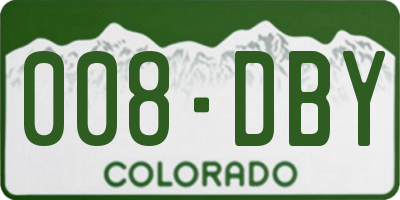CO license plate 008DBY