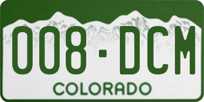 CO license plate 008DCM