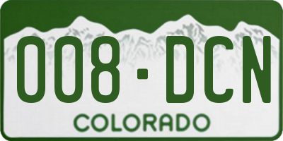 CO license plate 008DCN