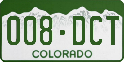 CO license plate 008DCT