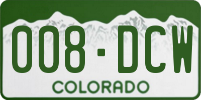 CO license plate 008DCW