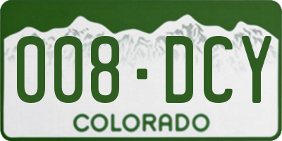 CO license plate 008DCY