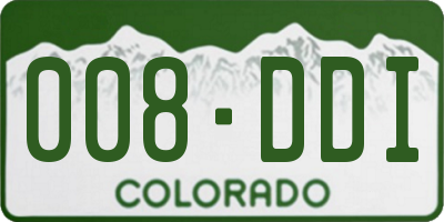CO license plate 008DDI