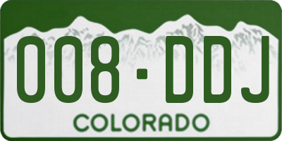 CO license plate 008DDJ