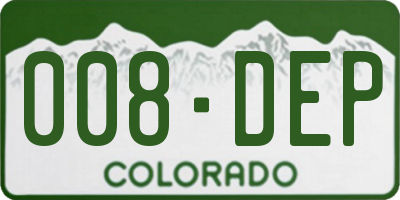 CO license plate 008DEP