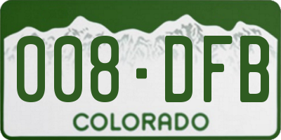 CO license plate 008DFB