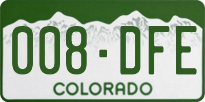 CO license plate 008DFE