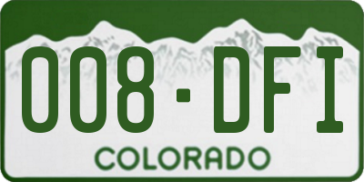 CO license plate 008DFI