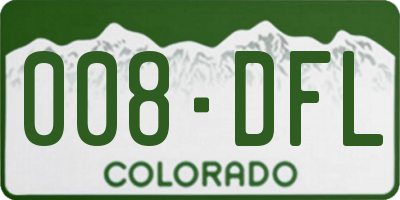 CO license plate 008DFL