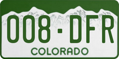 CO license plate 008DFR