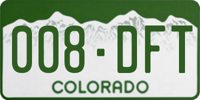 CO license plate 008DFT