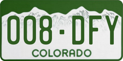 CO license plate 008DFY