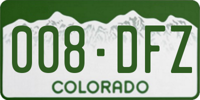 CO license plate 008DFZ