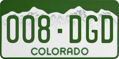 CO license plate 008DGD