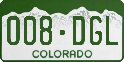CO license plate 008DGL