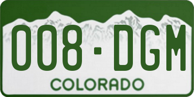CO license plate 008DGM