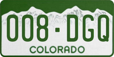 CO license plate 008DGQ