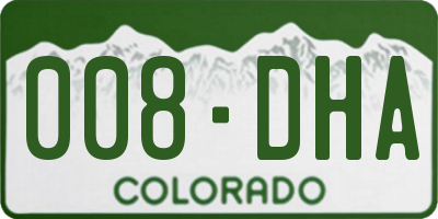 CO license plate 008DHA