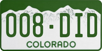 CO license plate 008DID