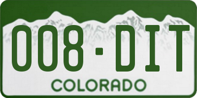 CO license plate 008DIT
