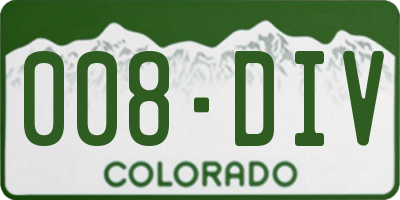 CO license plate 008DIV