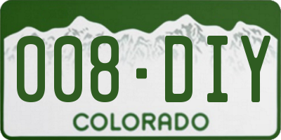 CO license plate 008DIY