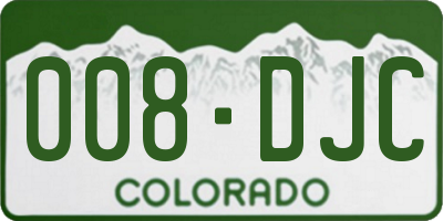 CO license plate 008DJC