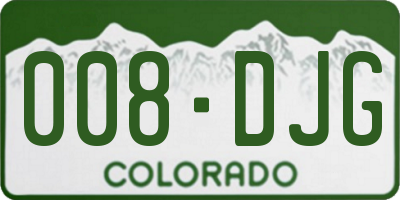 CO license plate 008DJG